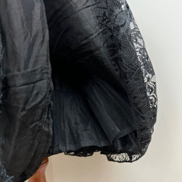 Vintage Lori Ann Size 14 Little Black Dress Mini Lace Detail Babydoll Whimsigoth - Picture 12 of 15